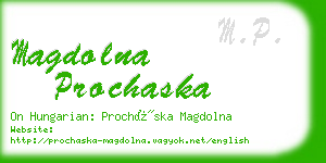 magdolna prochaska business card